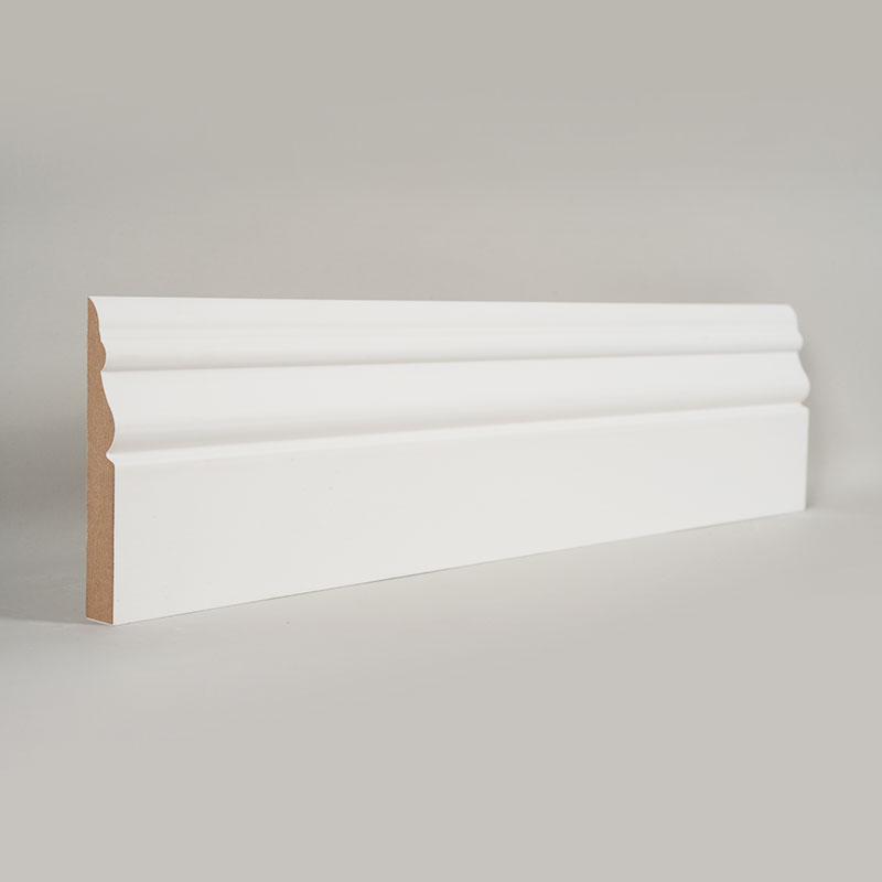 MDF Skirting Board (Filler-Primed & Pearl White) 3/5' x 3 7/8'