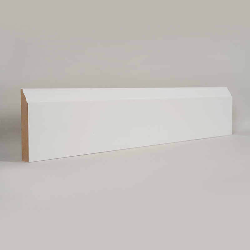 MDF Skirting Board (Filler-Primed & Pearl White) 3/5' x 3 1/4'