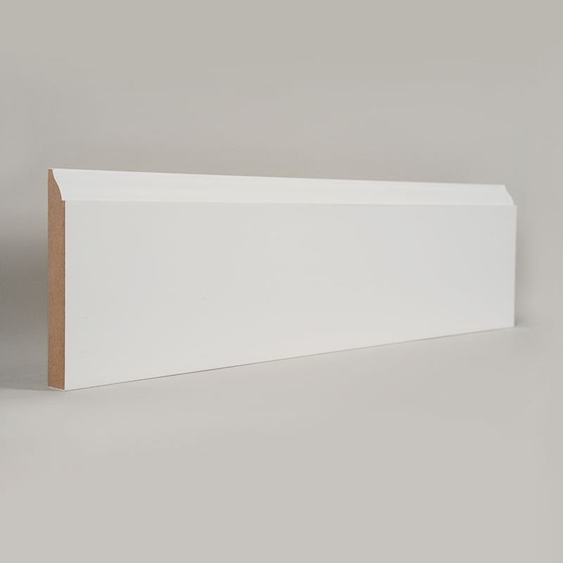 MDF Skirting Board (Filler-Primed & Pearl White) 3/5' x 4 1/4'