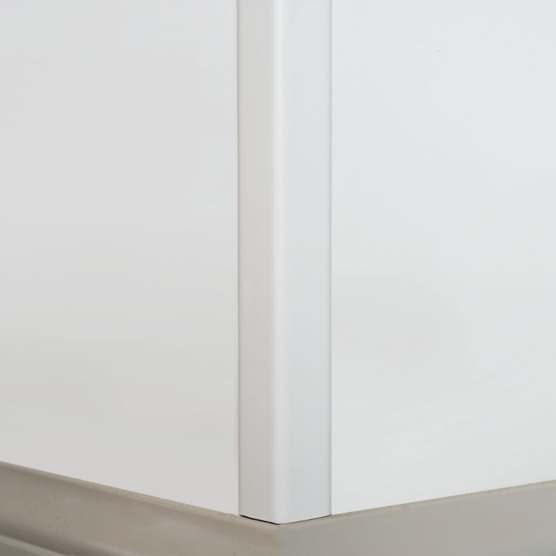 Solidum lignum rectum angulum (90°) Transition Strip (Filler-Primed + Poena) - White 1 1/9' x 1 1/9'