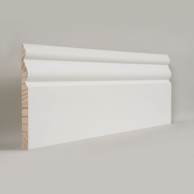 Pine Skirting Board (Filler-Primed & Pearl White) 3/5' x 6'