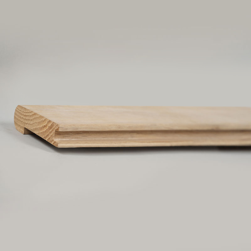 Alba Oak totum Piece Acta Stair Nosing (Pinge Unfinished) - Quercus Naturalis Color -3/5'x2 15/16'
