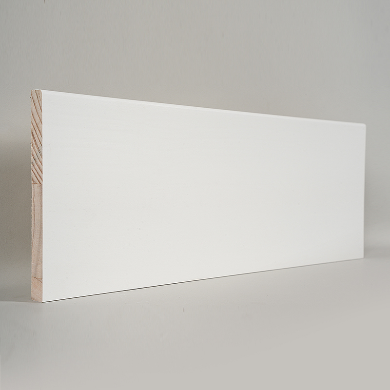 Pine Skirting Board (Filler-Primed & Pearl White) 1/2' x 5 1/2'