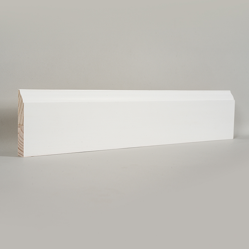 Pine Skirting Board (Filler-Primed & Pearl White) 3/5' x 3 1/4'