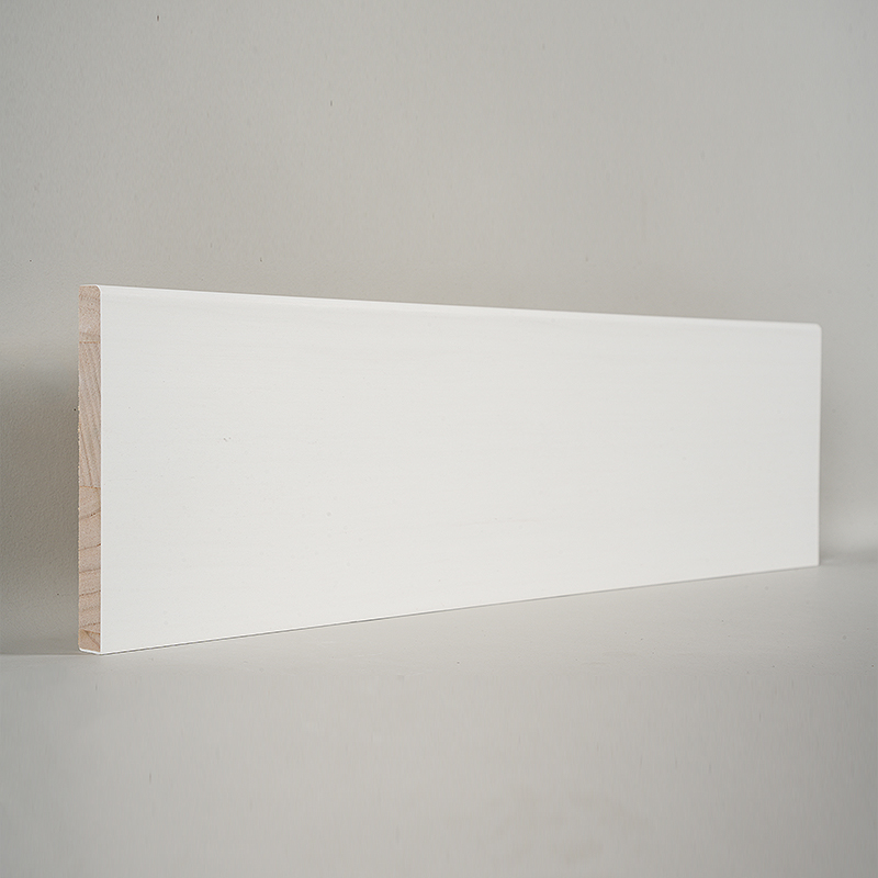 Pine Skirting Board (Filler-Primed & Pearl White) 1/2' x 4 1/2'