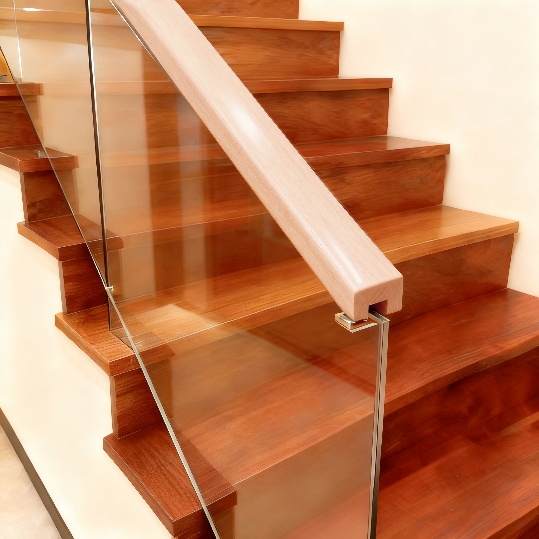 Lignum solidum Stair Handrails (PVC Wrapped) -Oak Color 1 3/7' x 1 3/7'
