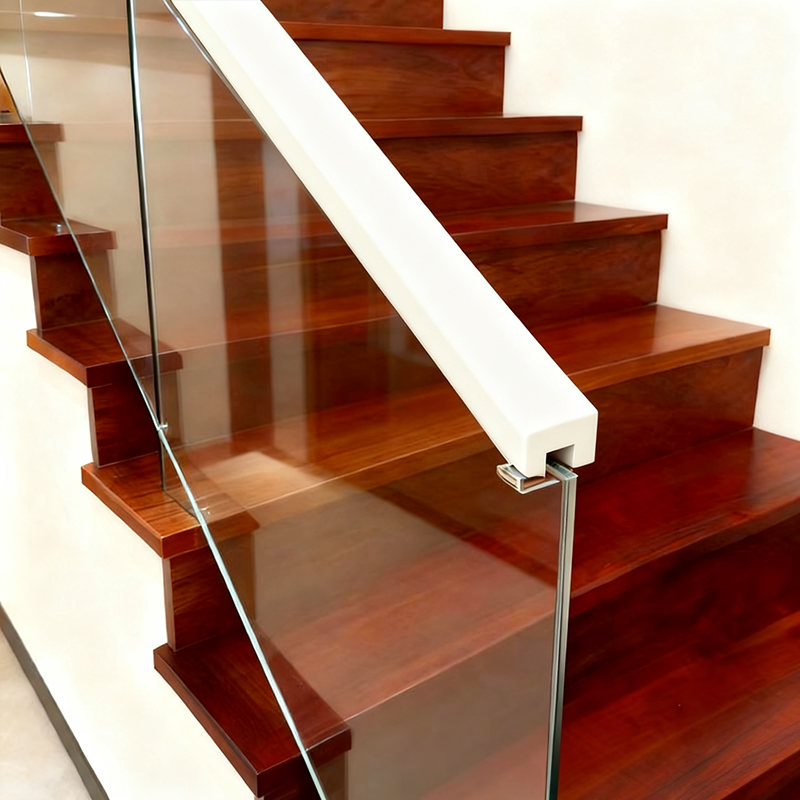 Lignum firmum Stair Handrails (Filler-Primed et Picta) -Swiss White 1 3/7' x 1 3/7'