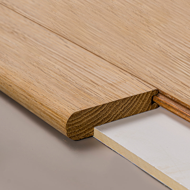 Alba Oak totum Piece Acta Stair Nosing (Pinge Unfinished) - Quercus Naturalis Color -3/5'x2 15/16'