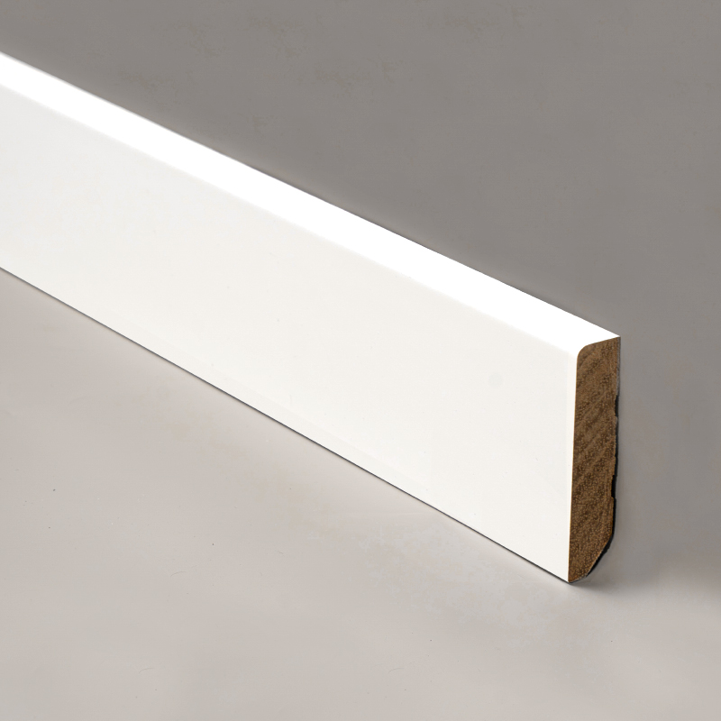 Lignum solidum Skirting Board (Filler-Primed and Painted) -White 1/2' x 2 3/8'