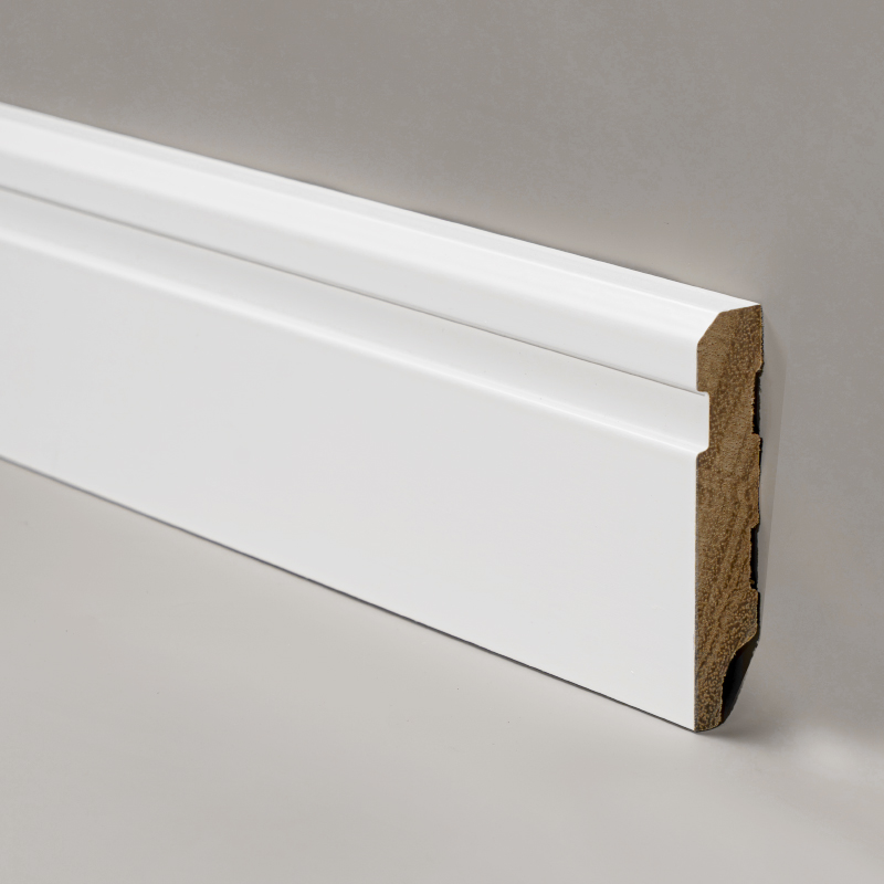 Lignum solidum Skirting Board (Filler-Primed and Painted) -White 3/5
