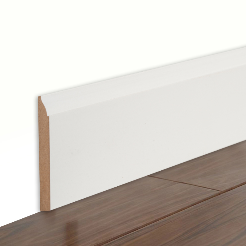 MDF Skirting Board (Filler-Primed & Pearl White) 3/5' x 3 1/4'