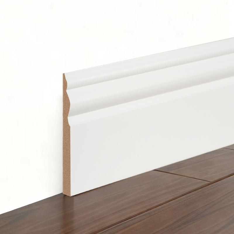 MDF Skirting Board (Filler-Primed & Pearl White) 3/5' x 3 7/8'