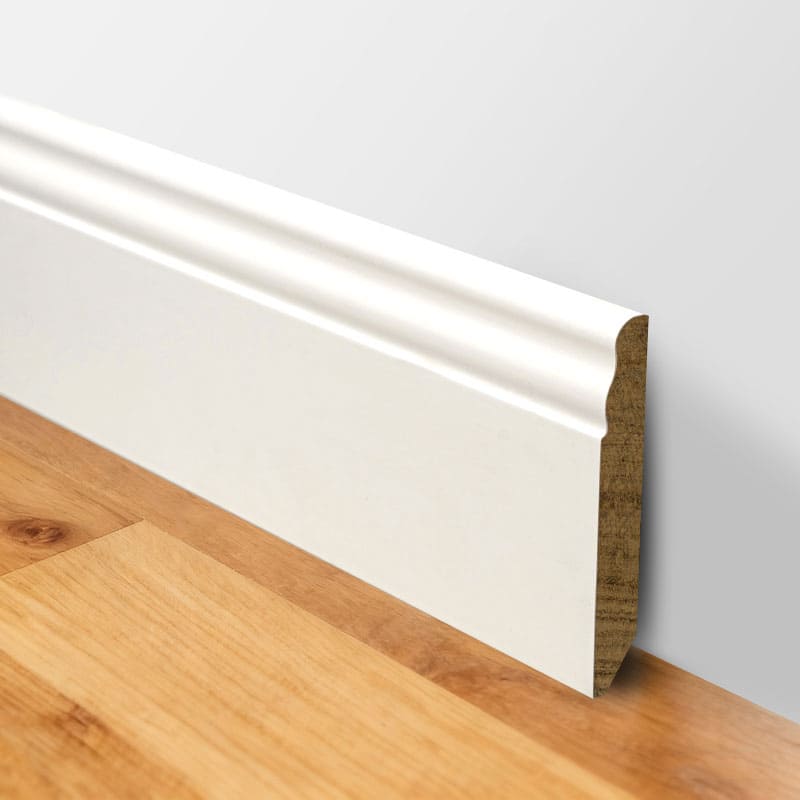 Lignum solidum Skirting Board (Filler-Primed and Painted) -White 3/5' x 3 15/16'