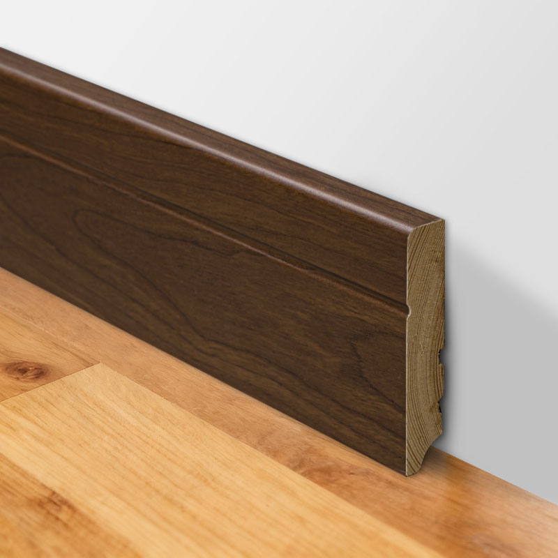 Lignum solidum Skirting Board (convoluta Nigrum Nucis iuglandis Veneer + Poena) - Nucis iuglandis 3/5' x 3 1/6'