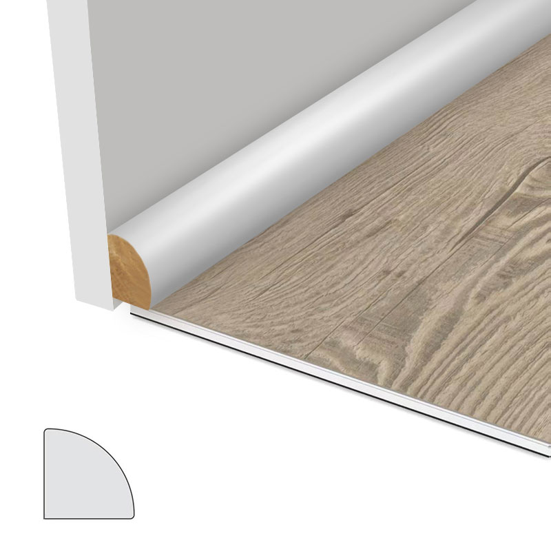 MDF Quarter Round Corona (Filler-Primed & Pearl White) 1/2' x 3/4'
